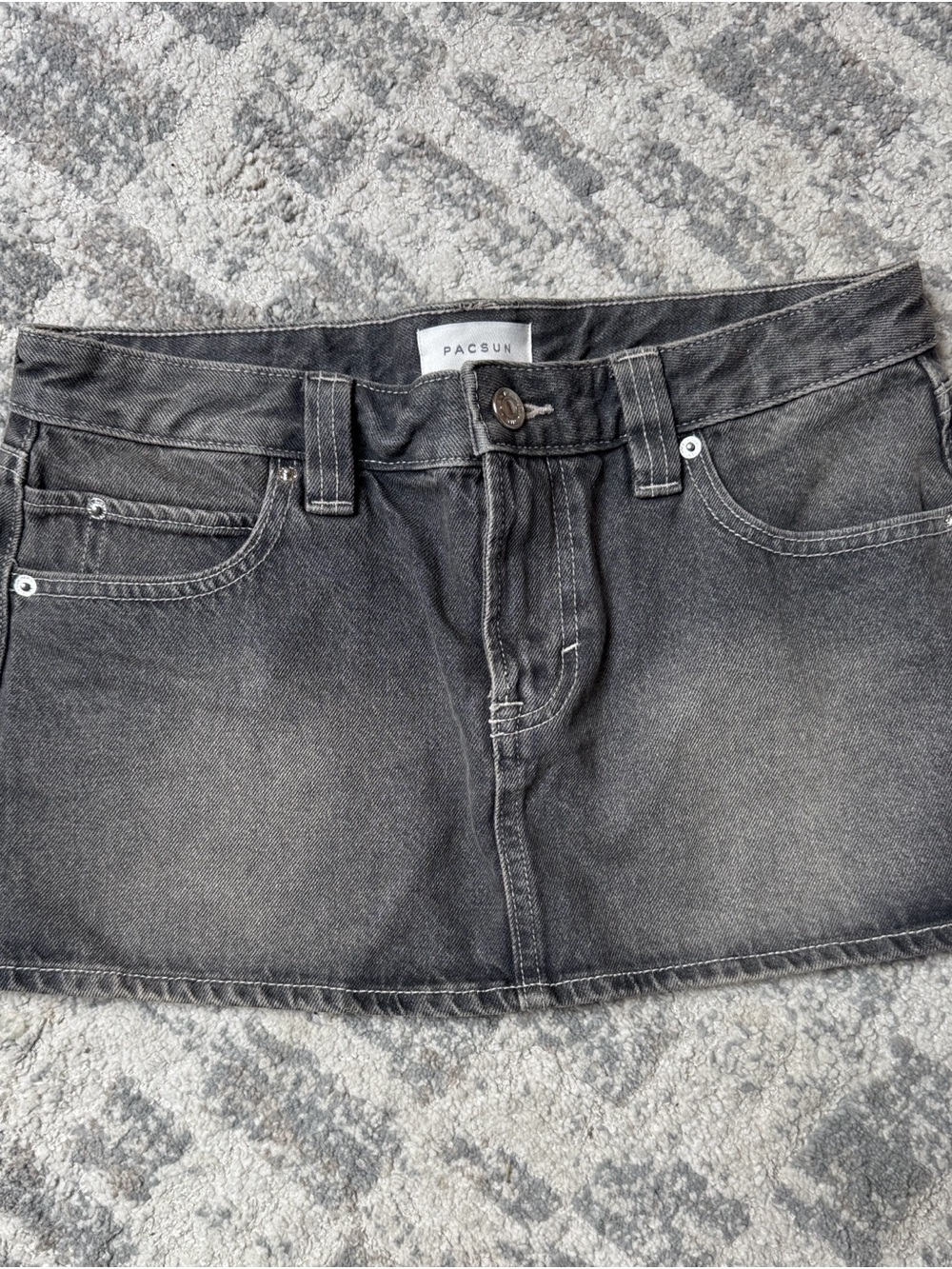 PacSun Faded Black Denim Mini Skirt